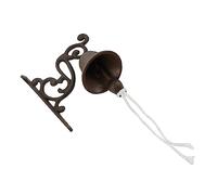 FUNOMOCYA Campana de Pared de Hierro Fundido Vintage, Timbre Rústico Colgante para Puerta, Decoración Jardín y Hogar, Accesorio Retro para Cafeterías y Aulas, Diseño Manual y Llamativo