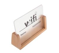 FUNOMOCYA Cartel Acrílico para Contraseña Wifi con Base de Madera Beige Señal Decorativa Independiente para Habitaciones de Invitados y Uso Comercial Elegante y Duradero