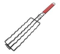 FUNOMOCYA Cesta para Parrilla de Barbacoa de Carbón de Acero, Rejilla para Asar Salchichas y Perritos Calientes, Malla Metálica Resistente para Parrilla Exterior, Accesorio de Cocina al