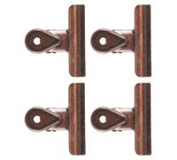 FUNOMOCYA Clips Metálicos Bulldog Vintage 65 Mm, Pinzas Pequeñas Bisagra para Oficina y Hogar, Abrazaderas Organizadoras de Papel y Bolsas, Pack 4 Unidades, Clips Retro para