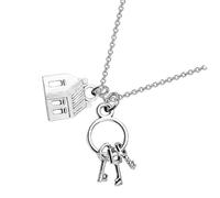 FUNOMOCYA Colgante de Casa y Llave Cadena de Aleación para Suéter Collar de Moda con Diseño Único Regalo para Inauguración de Casa y Agentes Inmobiliarios