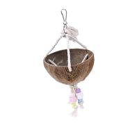 FUNOMOCYA Columpio de de para Pájaros Juguete Natural para Periquitos y Cueva Colgante con Cuerda de Algodón y Perlas de Color Accesorio para Jaulas de Aves