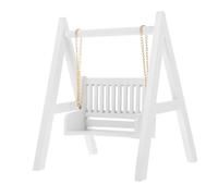 FUNOMOCYA Columpio Miniatura para Casa de Muñecas Estructura Resistente Blanca Decoración Creativa para Muebles Micro Paisaje Compacto Portátil para Prolongados