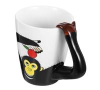 FUNOMOCYA Copa de chimpancés pintada taza Cartón de café de cerámica Copa de cerámica estampada con animales de esmalte