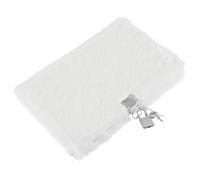 FUNOMOCYA Cuaderno de Peluche A5 Blanco Cerradura Diario Escolar Niñas Bloc de Notas Adorable para Escribir Álbum de Fotos de Caza Adecuado para Estudiantes y Regalos