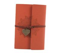 FUNOMOCYA Cuaderno Viaje Vintage Retro con Sueltas Diario Personal Enrollado con Cuerda Naranja Cuaderno Bitácora Portátil para Estudiantes y Profesores