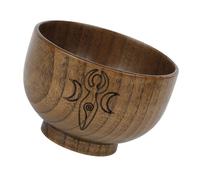 FUNOMOCYA Cuenco de Madera Pequeño Liso para Adoración y Ofrendas, Diseño Pentagrama para Rituales, Decoración Espiritual para Hogar y Templo, Tazón Artesanal Duradero