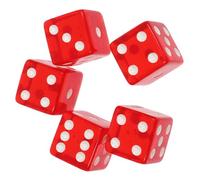 FUNOMOCYA Dados de Fiesta Rojos Acrílicos 5 Piezas Números Grandes, Fáciles de Lanzar y Transportar para Juegos y Proyectos Educativos