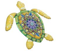 FUNOMOCYA Decoración de Pared Resistente y No Se Deforma de Tortuga de Hierro Amarilla Arte Vintage Único Hogar para Baño y Jardín