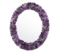 FUNOMOCYA Espejo De Maquillaje Hecho A Mano con Piedra De Cristal Espejo Decorativo Espejo Portátil Y Elegante para Decoración del Hogar Y Ocasiones Especiales
