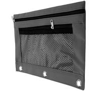 FUNOMOCYA Estuche para Lápices de Tela Oxford Resistente Tamaño B5 3 Compartimentos y Bolsillo Transparente Color Gris Adecuado para Oficina Documentos y Material Escolar