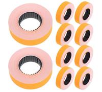 FUNOMOCYA Etiquetas Adhesivas de Precio en Rollo Naranja para Etiquetadora Modelo 6600 Papel para Etiquetas de Precio de 500 Unidades por Rollo Paquete de 10 para Supermercados y Comercios