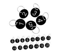 FUNOMOCYA Etiquetas Numeradas Restaurantes y Cafés Placas de Identificación con Anillas para Taquillas y Organización de Claves Diseño Minimalista y de Limpiar Alta Visibilidad de Fondo