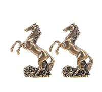 FUNOMOCYA Figuras de Caballo de Latón Macizo 2 Piezas para Decoración de Escritorio Feng Shui Año Chino, Adornos de Buena Suerte y Prosperidad para Hogar y Oficina