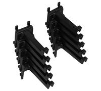 FUNOMOCYA Ganchos para Tableros Perforados Agujeros Cuadrados, 10 Unidades, Plástico Negro, Gancho Grande para Estantes Industriales, Uso en Garaje, Tienda y Almacén