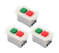 FUNOMOCYA Interruptor Pulsador de Arranque Industrial Modelo 10 10A 3 Unidades Botón Empotrado para Taladro de Banco y Amoladora Control Seguro de Encendido y Parada Uso Máquinas