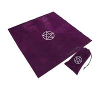 FUNOMOCYA Juego de Mantel y Bolsa de Terciopelo Morado para Cartas de Tarot, Paño de 60x60 Cm con Pentagrama y Bolsa de 11,5x18 Cm con Cordón, Accesorios de Adivinación para Lectura
