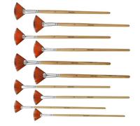 FUNOMOCYA Juego de Pinceles de Abanico de Nylon Mango de Madera 10 Piezas para Pintura Acrílica Óleo y Acuarela Kit para Manualidades Artísticas y Técnicas de Mezcla en Arte Abstracto