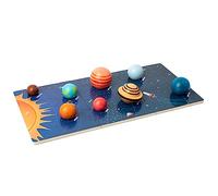 FUNOMOCYA Juguete Educativo de Madera para Puzzle de del Sistema Solar de Aprendizaje de Reconocimiento y Emparejamiento para Preescolares