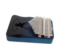 FUNOMOCYA Kalimba de Madera Teclas Piano de Pulgar Mini Portátil con Acabado Azul Degradado para Principiantes Adultos y Fácil de Tocar Doble Dedo Instrumento Musical