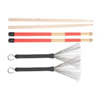 FUNOMOCYA Kit de Baquetas para Batería Volumen Incluye Bolsa con Cepillos de Acero y Madera Buen Equilibrio Adecuado para Bares y Cafés