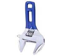 FUNOMOCYA Llave Inglesa Acero Azul de Mango Corto, Boca Ancha, Ajustable | Herramienta Portátil para Mantenimiento, Instalación Rápida, Uso en Agua y Sanitarios, Diseño Compacto