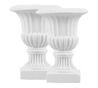 Funomocya Macetas Miniatura De Columna Romana En PláStico Blanco Accesorios para Casas De MuñEcas Jardineras Pequeñas para DecoracióN De Mini Jardines Y Escenas De Boda Set De 2 Piezas