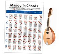 FUNOMOCYA Mandolin Chord Chart Grande Lámina De Cobre Resistente Para Estudiantes y Profesores Diagrama De Acordes y Ejercicios Para Entrenamiento Mandolina Guía Portátil Para Aprendizaje Rá
