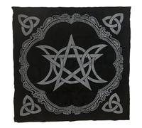 FUNOMOCYA Mantel de Tarot de Altar Pentagrama 90x90 Cm, Tela de Pelusa , Mantel Profesional para Cartas de Adivinación y Juegos de Mesa, Uso Doméstico y Portátil