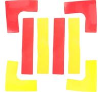FUNOMOCYA Marcadores de Suelo para Entrenamiento Deportivo de TPE, 8 Piezas Líneas y Ángulos en Rojo y Amarillo, Conjunto para Marcar Cancha de Tenis y Fútbol, Accesorios para Agilidad
