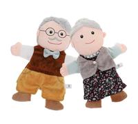 FUNOMOCYA Marionetas de Mano Realistas de Peluche 2 Piezas, Figuras Decorativas de Abuelo y Abuela para Juegos de rol, Juguetes Educativos Infantiles para Contar Historias y Espectáculos