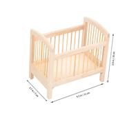 FUNOMOCYA Mini Cuna de Madera Muñecas Juguete Miniatura para Decoración de Dormitorio y Accesorios para Casa de Muñecas