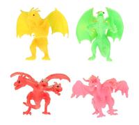 FUNOMOCYA Modelo de Dragón Occidental de Plástico 4 Piezas, Figuras de Dragón Volador Simulación, Juguetes de Animales Decoración de Habitación, Set de Dragones Fantásticos