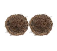 FUNOMOCYA Nido de Pájaro de Ratán Tejido a Mano 12 CM Paquete de 2 Unidades Nido Decorativo para Jardín y Exteriores Accesorio Rústico para Aves Pequeñas y Decoración Natural