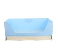 FUNOMOCYA Orinal para Conejo, Caja de Arena para cobayas y hámster, plástico Azul, Base con Malla filtrante, Resistente a Fugas, Mantiene Limpia la Jaula, para Parques