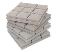 FUNOMOCYA Paneles Insonorizantes de Espuma de Alta Densidad 4 Piezas 25x25x5 Cm Ignífugos Gris para Estudios de Grabación, Acústico, Material de Insonorización y Amortiguación Sonora
