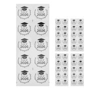 FUNOMOCYA Pegatinas de Graduación 2026 Negras y Doradas para Sobres y Álbumes, Adhesivas, 5 Hojas 50 Unidades, para Decoración de Fiestas y Recuerdos Escolares
