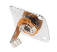 FUNOMOCYA Placa de Salida Metálica para Guitarra Eléctrica Base Rectangular de Jack de Salida Compatible con Modelos Accesorio Resistente y Estable para Señal de Audio Clara Fácil