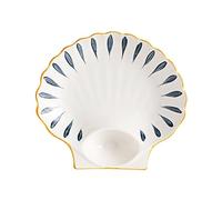 FUNOMOCYA Plato de Sushi de Cerámica Japonés 8.5 Pulgadas Forma de Concha, Plato para Servir Comida Creativa, Color Madera, Adecuado para Restaurante y Presentación de Dumplings