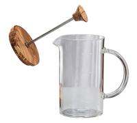FUNOMOCYA Prensa de Café de Vidrio Resistencia al Calor y Madera, Cafetera Manual Práctica para Hotel y Restaurante, Filtro de Prensa Francesa Robusta
