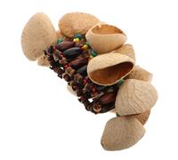 FUNOMOCYA Pulsera De Concha De Fruta Pulsera De Baile De Sembrado Campanas De Percusión Manual Instrumento Musical Para Mujeres Brazaletes Pulsera De Cáscara De Nuez Cadena De Manos Madera