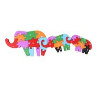 FUNOMOCYA Rompecabezas de Madera para 26 Letras del Alfabeto, Juguete Educativo Temprano, Bloques de Construcción Didácticos, Rompecabezas Infantil 3 Años, Estilo Elefante Madre E Hijo