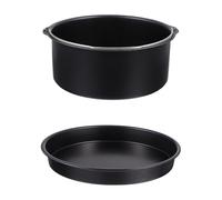 FUNOMOCYA Sartenes Antiadherentes de 3.5-5.2l Juego de 2 en Acero al Carbono, Adecuado para Hornear Pizza y Pasteles para Freidora de Aire en Cocina