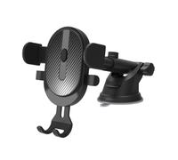 FUNOMOCYA Soporte para teléfono en el Coche, Soporte para teléfono móvil para Coche, Ventosa automática de Doble función, Rejilla de ventilación, ABS, Color Negro, 1 Juego, para automóvil