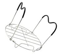 FUNOMOCYA Soporte para Vaporera Inoxidable con Mango de Silicona Resistente al Calor Rejilla Multifuncional para Cocina Compatible Arroceras Duradero y Fácil de Limpiar