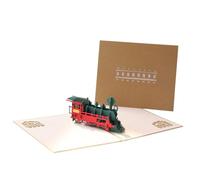 FUNOMOCYA Tarjeta de Felicitación 3d Innovadora con Diseño de Tren Retro Hecha a Mano para Vales de Cumpleaños Tarjetas para Graduados
