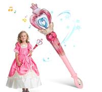 FUNOMOCYA Varita Mágica Giratoria, Varita Luminosa Musical Princesa sin Pilas, Color Rosa Mágico, Juguete Sensorial Adecuado para Cumpleaños y Fiestas Infantiles