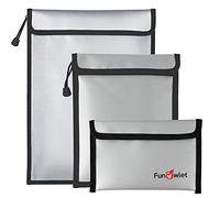 FunOwlet Bolsa de documentos impermeable ignífuga, resistente al fuego y al agua, bolsa organizadora de almacenamiento con cremallera para soporte de documentos A4/A5, archivos, dinero en efectivo