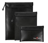 FunOwlet Bolsa de documentos impermeable ignífuga, resistente al fuego y al agua, bolsa organizadora de almacenamiento con cremallera para soporte de documentos A4/A5, archivos, dinero en efectivo