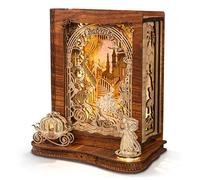 FUNPOLA Cinderella Puzzle 3D LED - Libro de Cuentos DIY en Madera con iluminación, Regalo Creativo y decoración para niños y Adultos（Cenicienta）